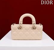 Fortok Dior Lady D-Joy Lambskin Cannage Bag Beige 22x12x6cm - 6
