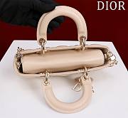 Fortok Dior Lady D-Joy Lambskin Cannage Bag Beige 22x12x6cm - 3
