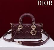 Fortok Dior Lady D-Joy Lambskin Cannage Bag Burgundy 22x12x6cm - 1