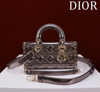 Fortok Dior Lady D-Joy Bag Metallic Purple 22x12x6cm