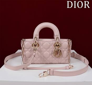 Fortok Dior Lady D-Joy Lambskin Cannage Bag Light Pink 22x12x6cm