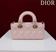 Fortok Dior Lady D-Joy Lambskin Cannage Bag Light Pink 22x12x6cm - 6