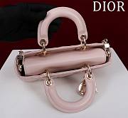 Fortok Dior Lady D-Joy Lambskin Cannage Bag Light Pink 22x12x6cm - 4