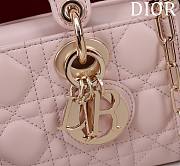 Fortok Dior Lady D-Joy Lambskin Cannage Bag Light Pink 22x12x6cm - 2