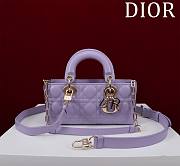 Fortok Dior Lady D-Joy Lambskin Cannage Bag Purple 22x12x6cm - 1