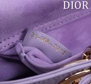 Fortok Dior Lady D-Joy Lambskin Cannage Bag Purple 22x12x6cm - 3