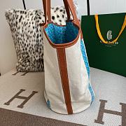 Fortok Goyard Belharra Reversible Tote Bag White and Blue 57x27x35cm - 6