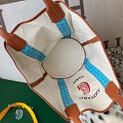 Fortok Goyard Belharra Reversible Tote Bag White and Blue 57x27x35cm - 4