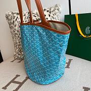 Fortok Goyard Belharra Reversible Tote Bag White and Blue 57x27x35cm - 2