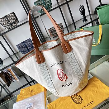 Fortok Goyard Belharra Reversible Tote Bag White 57x27x35cm