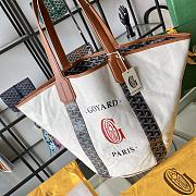 Fortok Goyard Belharra Reversible Tote Bag White and Black 57x27x35cm - 1