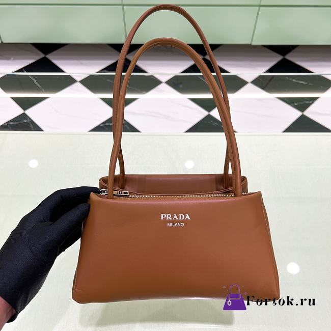 Fortok Prada Shoulder Bag in Brown 1BA368 25x13x13.5cm - 1