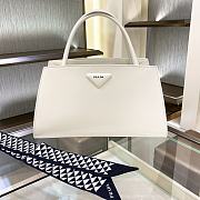 Fortok Prada Spazzolato Handbag in White 1BA327 33x18x13.5cm - 1