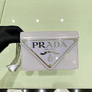 Fortok Prada Brushed leather Shoulder Bag in Light Purple 1BH189 17x9.5x3.5cm - 1