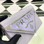 Fortok Prada Brushed leather Shoulder Bag in Light Purple 1BH189 17x9.5x3.5cm - 6