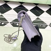 Fortok Prada Brushed leather Shoulder Bag in Light Purple 1BH189 17x9.5x3.5cm - 5