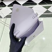 Fortok Prada Brushed leather Shoulder Bag in Light Purple 1BH189 17x9.5x3.5cm - 3