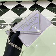 Fortok Prada Brushed leather Shoulder Bag in Light Purple 1BH189 17x9.5x3.5cm - 2