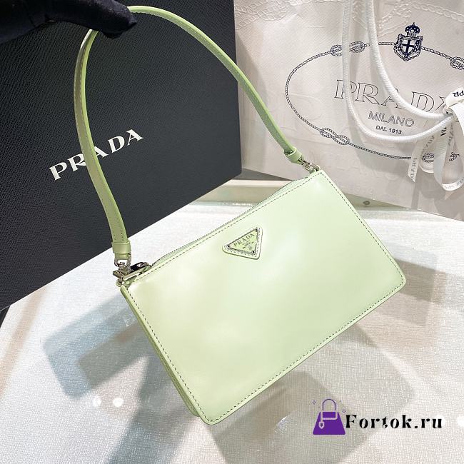 Fortok Prada Saffiano Leather Mini Bag in Green 1BC155 20x12x4.5cm - 1