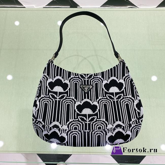 Fortok Prada Cleo Knitted Jacquard Bag 1BC499 27x19x5cm - 1