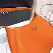 Fortok Prada Cleo Brushed Leather Shoulder Bag Orange 27cm - 2