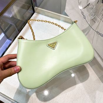 Fortok Prada Hobo Calfskin Armpit Bag In Green 25.5x15.5x4cm