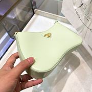 Fortok Prada Hobo Calfskin Armpit Bag In Green 25.5x15.5x4cm - 4
