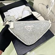 Fortok Prada Crystal Triangle Bag White 1BH190 26x14x12cm - 1