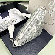 Fortok Prada Crystal Triangle Bag White 1BH190 26x14x12cm - 6