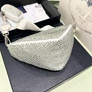 Fortok Prada Crystal Triangle Bag White 1BH190 26x14x12cm - 4