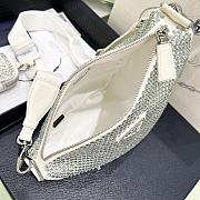 Fortok Prada Crystal Triangle Bag White 1BH190 26x14x12cm - 3