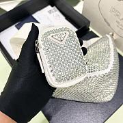 Fortok Prada Crystal Triangle Bag White 1BH190 26x14x12cm - 2