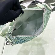 Fortok Prada Crystal Triangle Bag Green 1BH190 26x14x12cm - 6