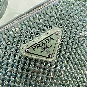 Fortok Prada Crystal Triangle Bag Green 1BH190 26x14x12cm - 5