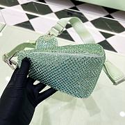 Fortok Prada Crystal Triangle Bag Green 1BH190 26x14x12cm - 3