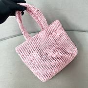 Fortok Prada Metallic Small Crochet Tote Bag in Pink 24x24x8cm - 6