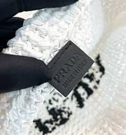 Fortok Prada Metallic Small Crochet Tote Bag in White 24x24x8cm - 3