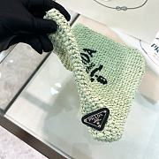 Fortok Prada Metallic Small Crochet Tote Bag in Green 24x24x8cm - 6