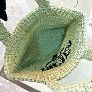 Fortok Prada Metallic Small Crochet Tote Bag in Green 24x24x8cm - 4