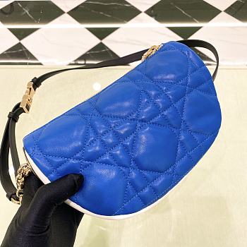 Fortok Dior Small Vibe Hobo Bag Lambskin Blue 20×15×7cm