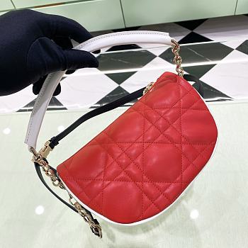 Fortok Dior Small Vibe Hobo Bag Lambskin Red 20×15×7cm