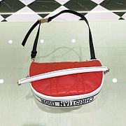 Fortok Dior Small Vibe Hobo Bag Lambskin Red 20×15×7cm - 6