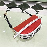 Fortok Dior Small Vibe Hobo Bag Lambskin Red 20×15×7cm - 3