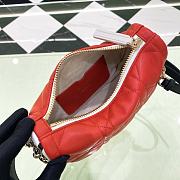 Fortok Dior Small Vibe Hobo Bag Lambskin Red 20×15×7cm - 2