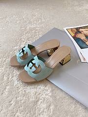 Fortok Gucci Interlocking G Cut-out Sandals Beige and Blue Suede - 1