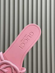 Fortok Gucci Interlocking G Slide Sandals Pink Rubber - 5
