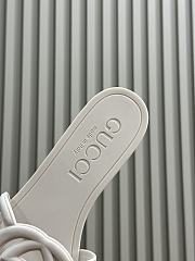 Fortok Gucci Interlocking G Slide Sandals White Rubber - 5