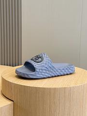 Fortok Gucci Men 's Interlocking G Slide Sandals Light Blue Textured Rubber - 4