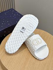 Fortok Gucci Men 's Interlocking G Slide Sandals White Textured Rubber - 6