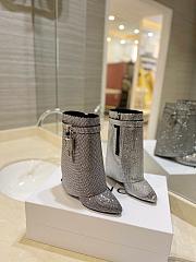 Fortok Givenchy Shark Lock Ankle Boots In Satin With Strass Silver - 1